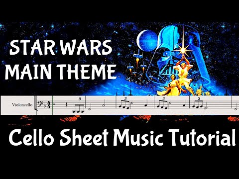 STAR WARS MAIN THEME - Easy Cello Sheet Music Tutorial