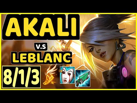 ABBEDAGGE (AKALI) vs LEBLANC - 8/1/3 KDA MID CHALLENGER GAMEPLAY - EUW