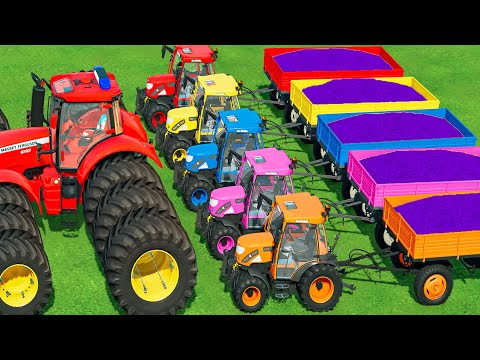 KING OF TRACTORS! TRANSPORT SMALL RIGITRAC AND WHEEL ROLLER W/ TRIPLE DECKER! FAST COMPACTION!  FS22