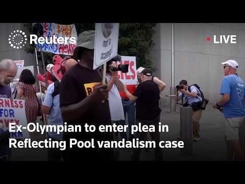 Video Thumbnail: LIVE: Ex-Olympian to enter plea in Reflecting Pool vandalism case