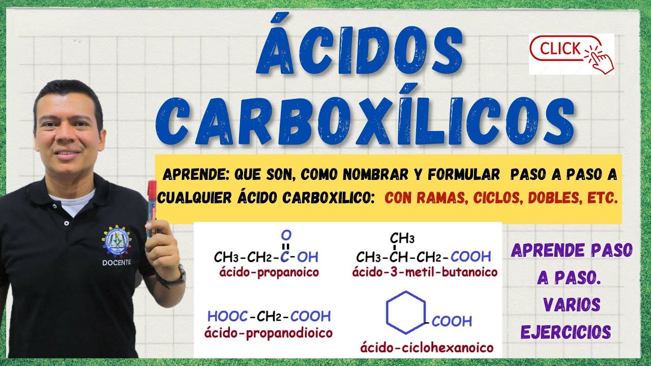 ACIDOS CARBOXILICOS. Nomenclatura y formulación.  como nombrar acidos carboxilicos