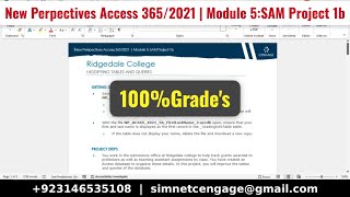 New Perpectives Access 365/2021 | Module 5:SAM Project 1b | SAM Project 1b Access Module 05