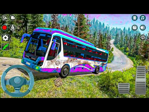 Mud Euro Bus Offroad Driving Simulator - Mountain Uphill Coach Bus Driver - Android Gameplay | 4