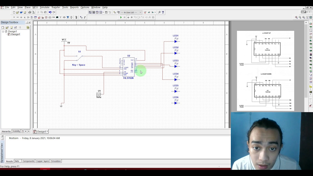 LOGIC GATES & MULTIVIBRATORS: UP/DOWN COUNTER USING MULTISIM