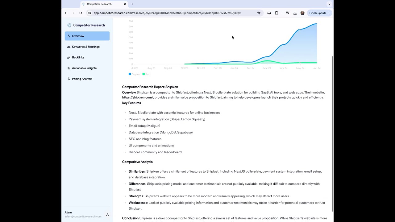 Competitor Research demo video