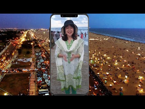 சென்னை மெரினாவில் சீன இலக்கியா😍🤩விஜய் விசிறி🥳| Marina beach china elakkiya |நவீன தமிழ் |ModernTamizh