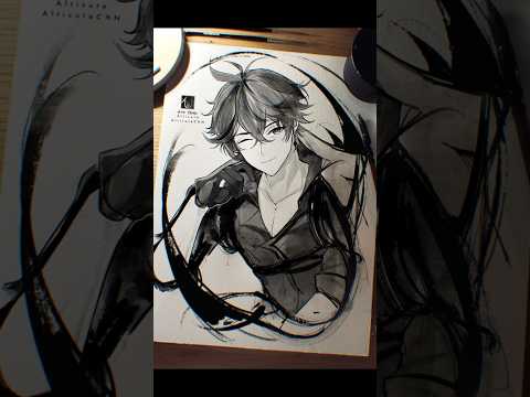 How to draw Childe from Genshin #art #howtodraw #genshin