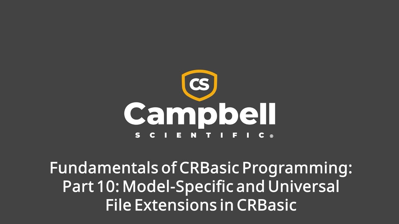 Fundamentals of CRBasic Programming Part 10: Model-Specific and Universal File Extensions in CRBasic