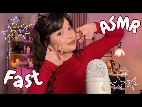 ASMR FAST AND AGGRESSIVE HAND SOUNDS AND MOUTH SOUNDS (With Rambles and Mic Triggers)