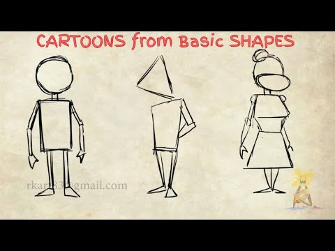 Drawing Cartoons out of basic shapes | Character...