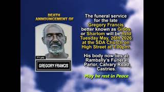 Gregory Francis ~ Short Obituary