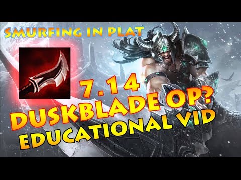 TRYNDAMERE VS GRAGAS: SMURFING PLAT - EDUCATIONAL GAME FT. DUSKBLADE [Patch 7.14]