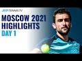 Cilic Faces Dzumhur; Millman Duels With Bonzi | Moscow 2021 Highlights Day 1