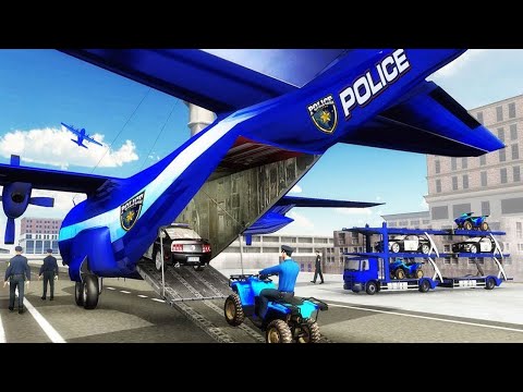 US Police ATV Quad Bike Plane Transport Game || ZAFRY GAMING