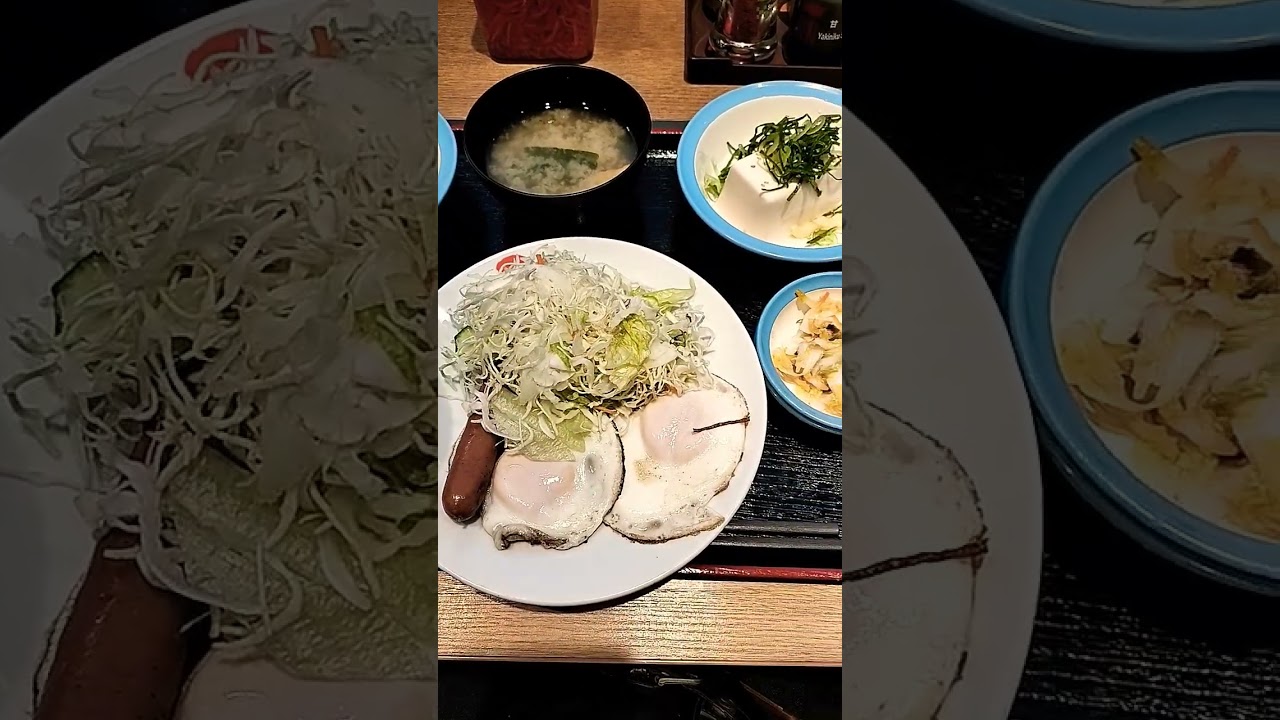 2026...4/1..#朝ご飯のご紹介です😋　松屋のソーセージエッグ定食です😋