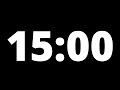 15 Minute Countdown Timer With Alarm (Black Background, No Music, No Sound)