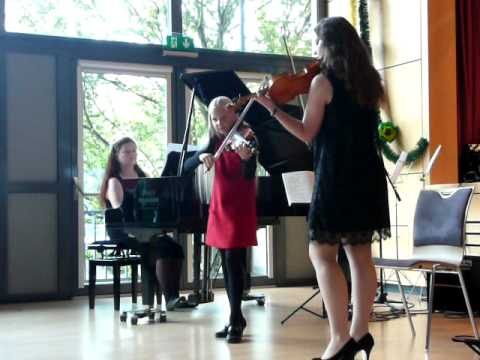 Mikkeline playing El Cachorrito by Angel Villoldo on violin (2 violins + piano)