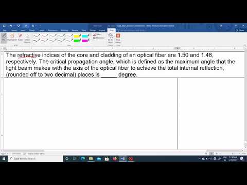 GATE 2021 EC | Optical fiber | Critical propagation angle