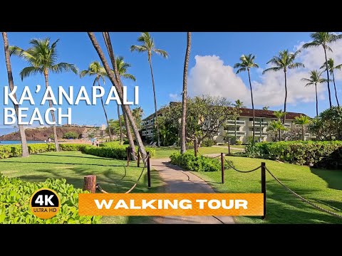 Ka'anapali Beach, Maui Walking Tour [4K 60fps] - with Captions