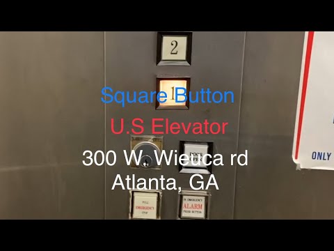 Rare US Square button elevator at 300 W Wieuca Rd, building 1, Atlanta, GA