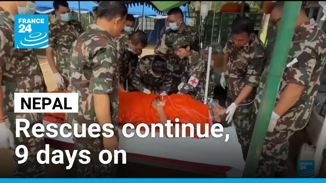 Nepal floods: Two workers pulled alive from tunnel after nine days • FRANCE 24 English