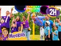 Blippi Meekah GAME SHOW Rainbow Buckets Challenge