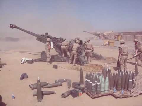 Canadian M777 Howitzer team delivers a devastating 10 round fire-for-effect