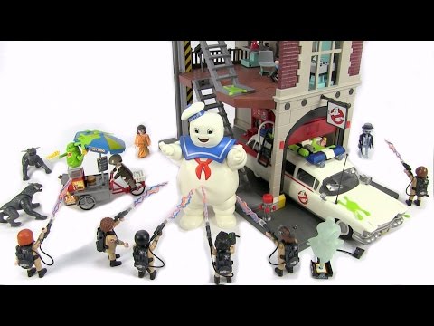 NEW Full Set Ghostbusters Playmobil Toys - ECTO 1, Fire House, Slimer and Stay Puff
