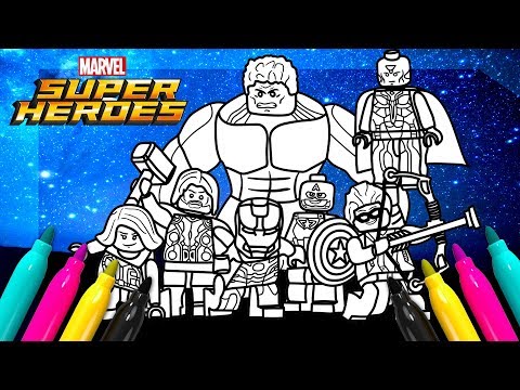 Superheroes Avengers Coloring Book | LEGO coloring for kids