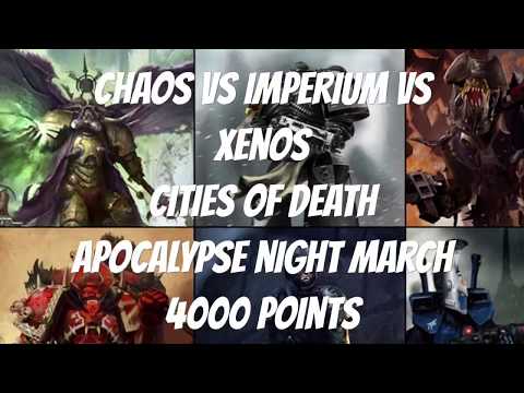 Apocalypse 4000 points: Chaos vs Imperium vs Xenos Warhammer 40k 8th Edition