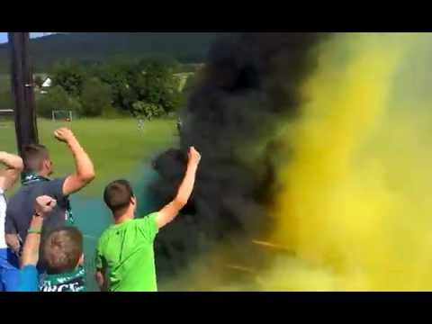 Oprawa na meczu wyjazdowym LKS Gorce Kamienica - LKS Dobrzanka Dobra