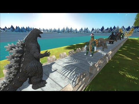 HEISEI GODZILLA DESERT ISLAND DEATH RUN - Animal Revolt Battle Simulator