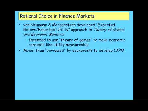 Finance Markets Behaviour Part 1