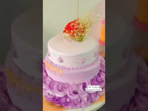 Three tier Butter Scotch Cake for College function #viral #cake #shortsvideo #cakedecorating #shorts