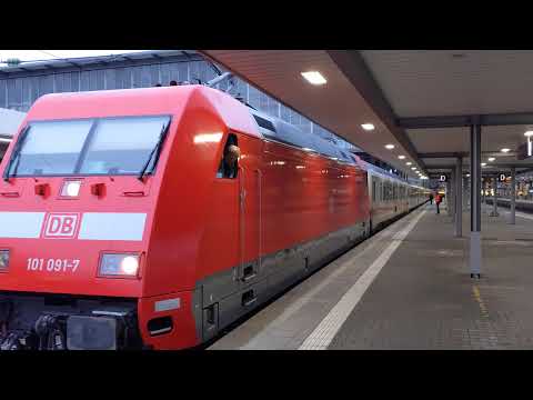 101 091-7 und 101 110-5 mit dem IC1298 von München Hbf nach Karlsruhe Hbf