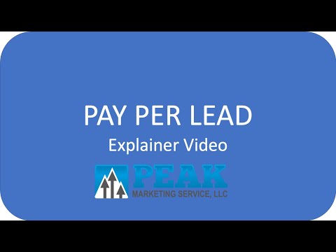 PAY PER LEAD Explainer Video - By Peak Marketing Service