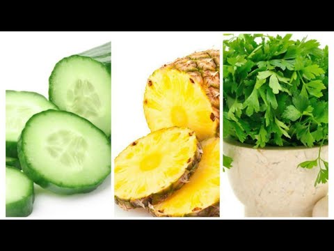 Pineapple, cucumber, and parsley juice for weight loss - ideal for burning fat!