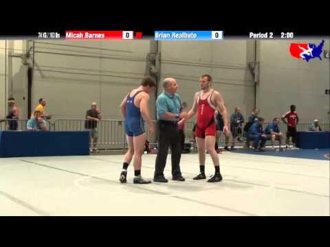 Micah Barnes vs. Brian Realbuto at 2013 Junior Nationals - FILA - FS