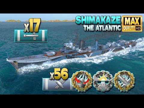 Destroyer Shimakaze: Silent hunter on map The Atlantic - World of Warships