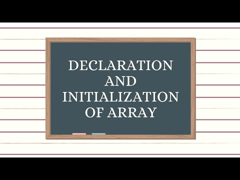 DECLARATION AND INITIALIZATION OF ARRAY IN C PROGRAM || ARRAY IN C PROGRAM