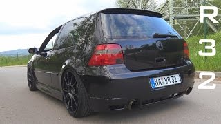 VW GOLF 4 R32 STRAIGHT PIPE - ACCELERATION SOUND ONBOARD AUTOBAHN 0-200 KM/H