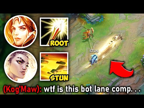 WE PLAYED THE TWO HIGHEST CC SUPPORTS BOT LANE AND THEY CAN'T MOVE - League of Legends