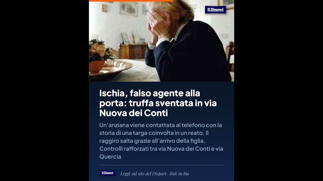 Ischia, falso agente alla porta: truffa sventata in via Nuova dei Conti