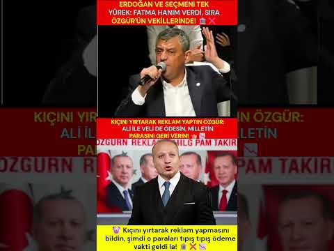 💎 FATMA HANIM GERİ VERDİ, SIRA SENDE ÖZGÜR: ÖDE BU HALKIN PARASINI! ⭐ FATMA HANIM GERİ VERDİ, ÖZGÜR ÖZEL VE ÇETESİNE ÖDEME VAKTİ GELDİ! 💎  

✨ Kıçını yırtarak reklam yapmasını bildin, şimdi o paraları tıpış tıpış ödeme vakti geldi la! 📢  

🎯 Reis ve seçmeni tek yürek; Ali Mahir Başarır ile Veli Ağbaba da dahil o milletvekilleriniz hesabı verecek! 💎  

🎯 Söycek yer kalmadı, ne ararsan var! ⭐  

🚀 Bak Fatma Hanım ne yaptıysa hepsini tıpış tıpış geri verdi; şimdi sıra sende Özgür! 💎  

🚀 Öyle ekranlara çıkıp küçücük bütçelerle reklam yapıp milleti kandırmak yok, Erdoğan ve milyonlarca seçmeni aynı fikirde: Bu milletin bir kuruşunu bile kimseye yedirmeyeceğiz! 📢  

🚀 Hani derler ya; yediğiniz hurmalar gün gelir tırmalar! ✨  

📢 Tam da o misal! 📢  

⭐ Sen kıçını yırtarak Özgür Başkan reklamı yaparken, arka planda Ali Mahir Başarır ile Veli Ağbaba'nın çevirdiği dolaplar ve Mersin'deki rüşvet çarkı artık dağ gibi önünüzde duruyor. 🎯  

⭐ Vatandaşın parasını lükse, reklama ve şahsi çıkarlarınıza gömen bu zihniyet şimdi o paraları kuruşu kuruşuna geri ödeyecek! 🎯  

✨ Milletvekillerinizle birlikte bu vurgunun hesabını vermeden bir adım bile atamazsınız! 🚀  

🚀 Reis bu ülkeyi dimdik ayakta tutarken, sizin bu hırsızlık düzeniniz başınıza çalındı! ✨  

📢 ŞİMDİ SORUYORUZ LA: 

⭐ O dev reklam bütçeleriyle milleti uyuturken iyiydi, şimdi Fatma Hanım gibi o paraları ödemeye cesaretiniz var mı? ⭐  

🚀 Hırsızlık ve hile hurda ayaklarına dolananlar önce kendi vekillerinin cebinden o parayı çıkarsın! ✨  

⭐ Alın şimdi bu gerçeği başınıza çalın, sesinizi de kesip o vergileri tıpış tıpış geri ödeyin la! 🔥  

🎯 Siz bu Fatma Hanım'ın geri ödemesine ve Özgür ile çetesinin bu duruma düşmesine ne diyorsunuz dostlar? ✨ Yorumlarda toplanın la! 🔥  

✨ Yazan: Bülent Taşgın 

🎯 #BülentTasgin #RecepTayyipErdogan #AKParti #CHP #ÖzgürÖzel #AliMahirBasarir #VeliAgbaba #Mersin #SiyasetMizahı #Gündem #İroni #SonDakika #Mizah #Keşfet 