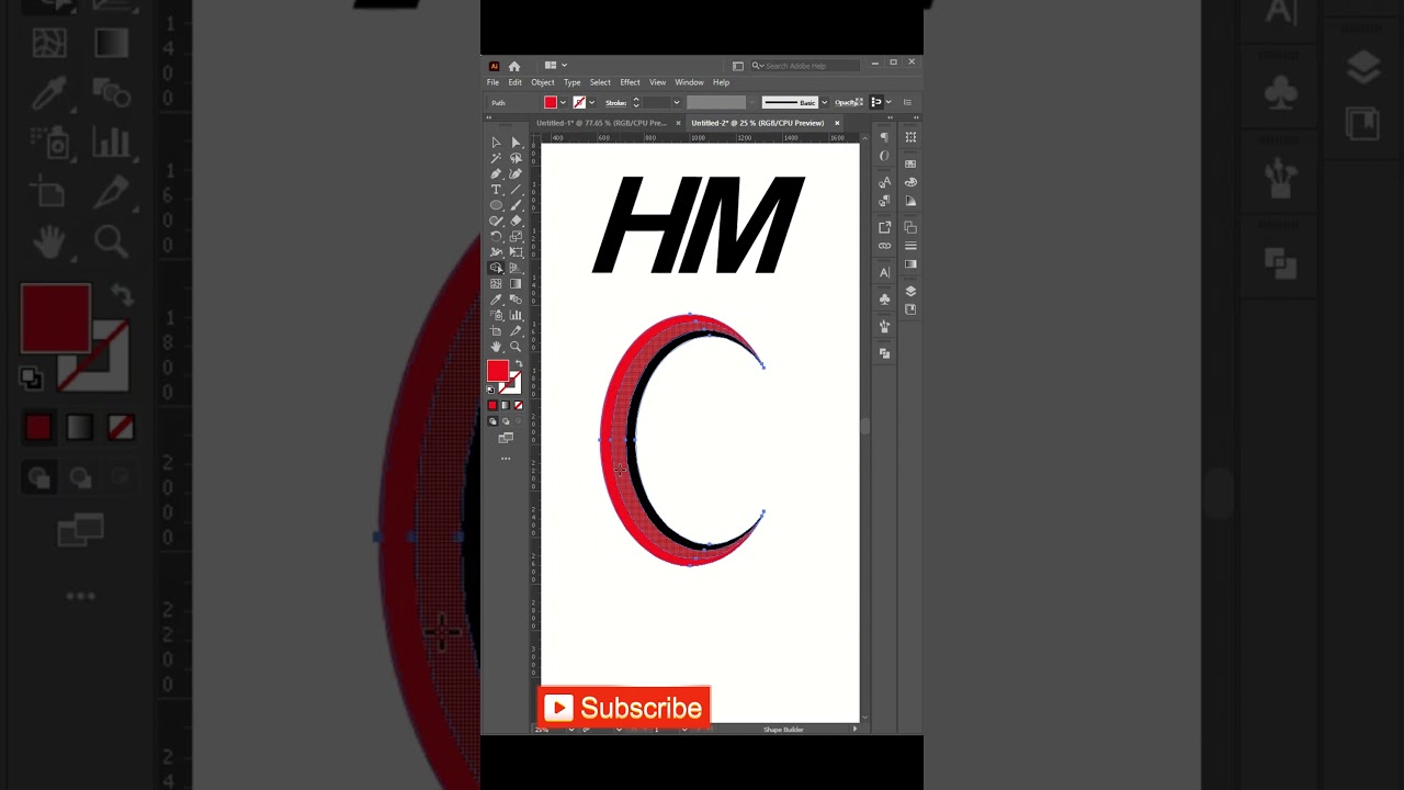 HM Professional Letter Logo Design in Adobe Illustrator