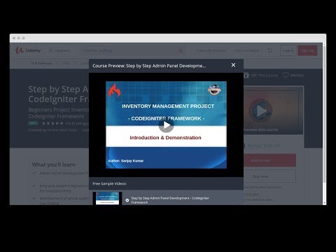 Udemy Course - Inventory System Admin Development In CodeIgniter Framework | Demonstration Video