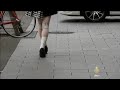 FIRST ROBOT GIRL WALKING IN THE STREET  OF TOKYO - JAPAN