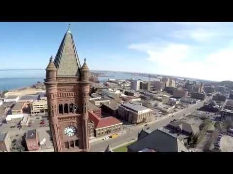 DJI Phantom flying high above Duluth
