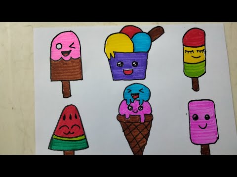 Ice Cream drawing for kids # Ice Cream coloring drawing for kids