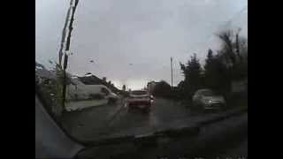 preview picture of video 'Antrim town, car overtaking car turning right'
